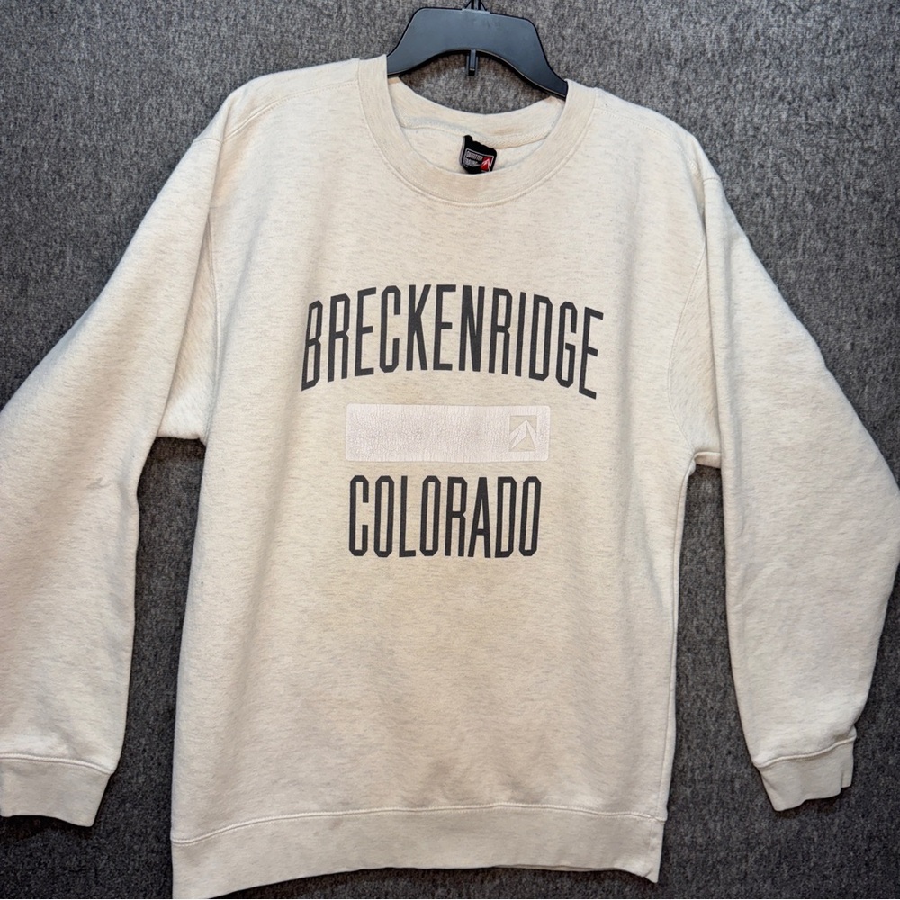 Breckenridge Colorado Graphic Crewneck Sweatshirt Unisex‎ LG Gray Pullover